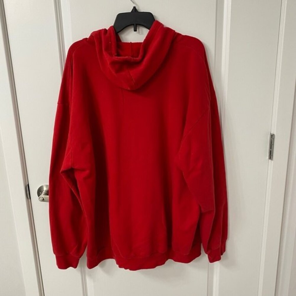 Big Ball Sports Men's Ohio State Drawstring Hooded Long Sleeve Sweater. Red. 2XL - Picture 5 of 7